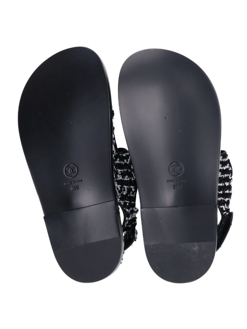 Chanel CC Logo Tweed Leather Flat 36c - Picture 7 of 10
